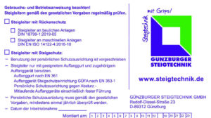 GÜNZBURGER KENNZEICHNUNGSSCHILD 19007